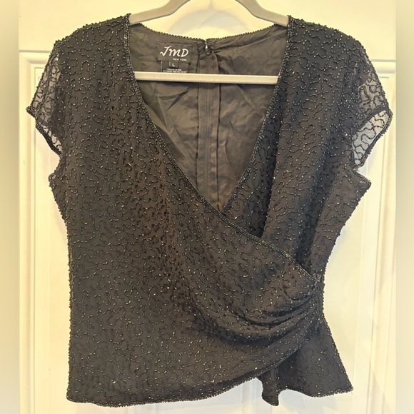 Black Beaded Women's Top - Picture 1 of 4